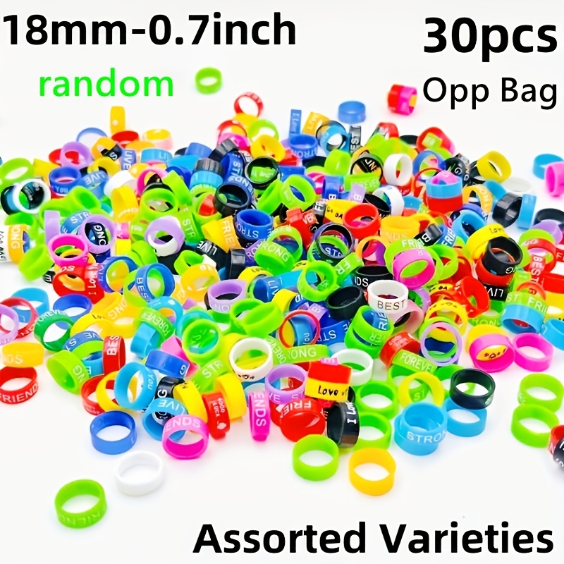 Mixed Styles Silicone Printed Rings Set